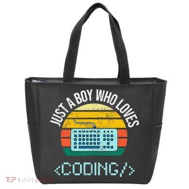 Just A Boy Who Loves Coding Computer Tote Bag