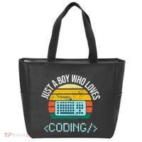 Just A Boy Who Loves Coding Computer Tote Bag thumb 0