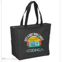 Just A Boy Who Loves Coding Computer Tote Bag thumb 2