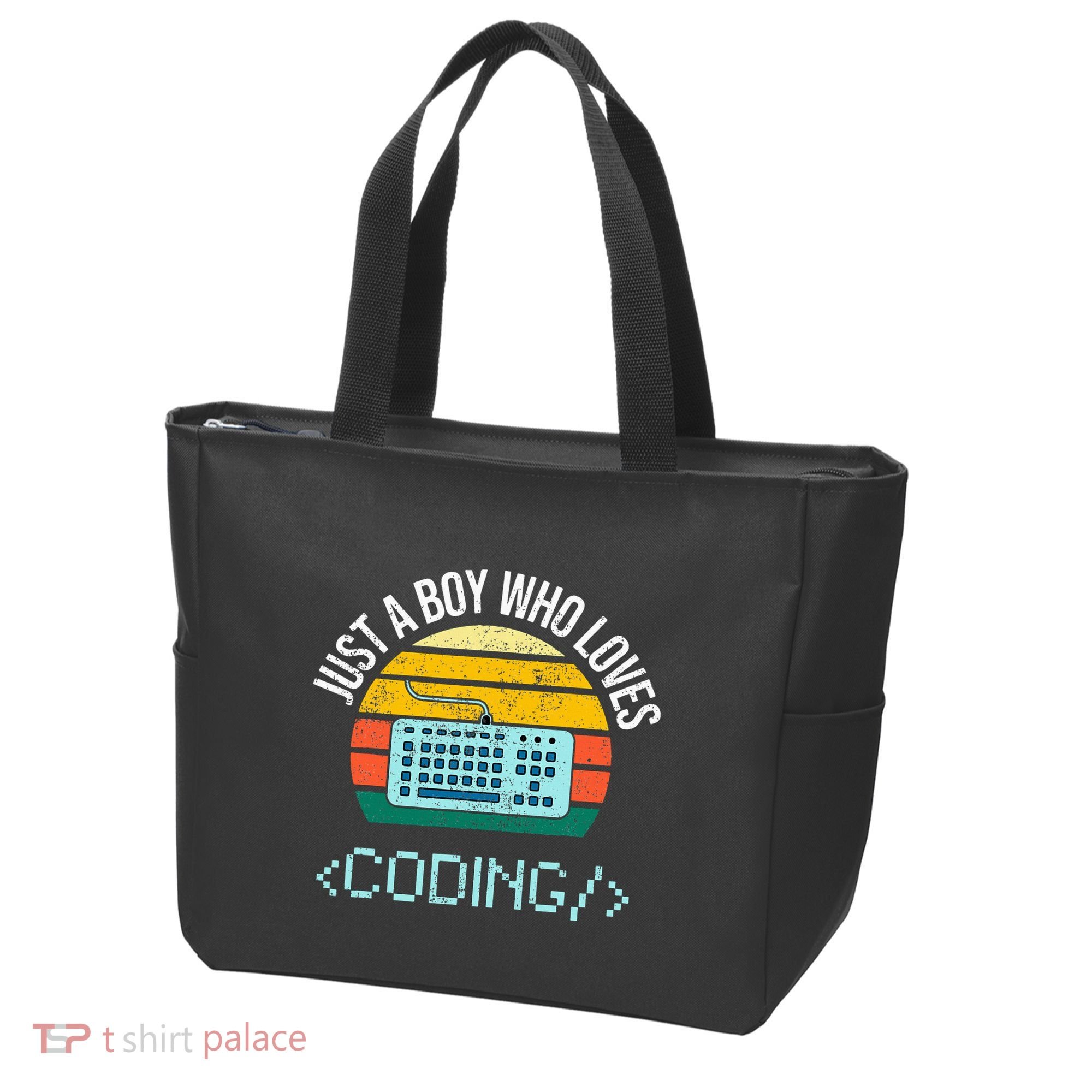 Just A Boy Who Loves Coding Computer Tote Bag