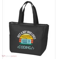 Just A Boy Who Loves Coding Computer Tote Bag thumb 3