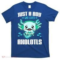 Just A Boy Who Loves Axolotls Funny Axolotl Gamer Kids Boys T-Shirt thumb 0