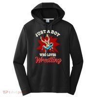 Just A Boy Who Loves Wrestling Wrestle Wrestler Performance Fleece Hoodie thumb 0
