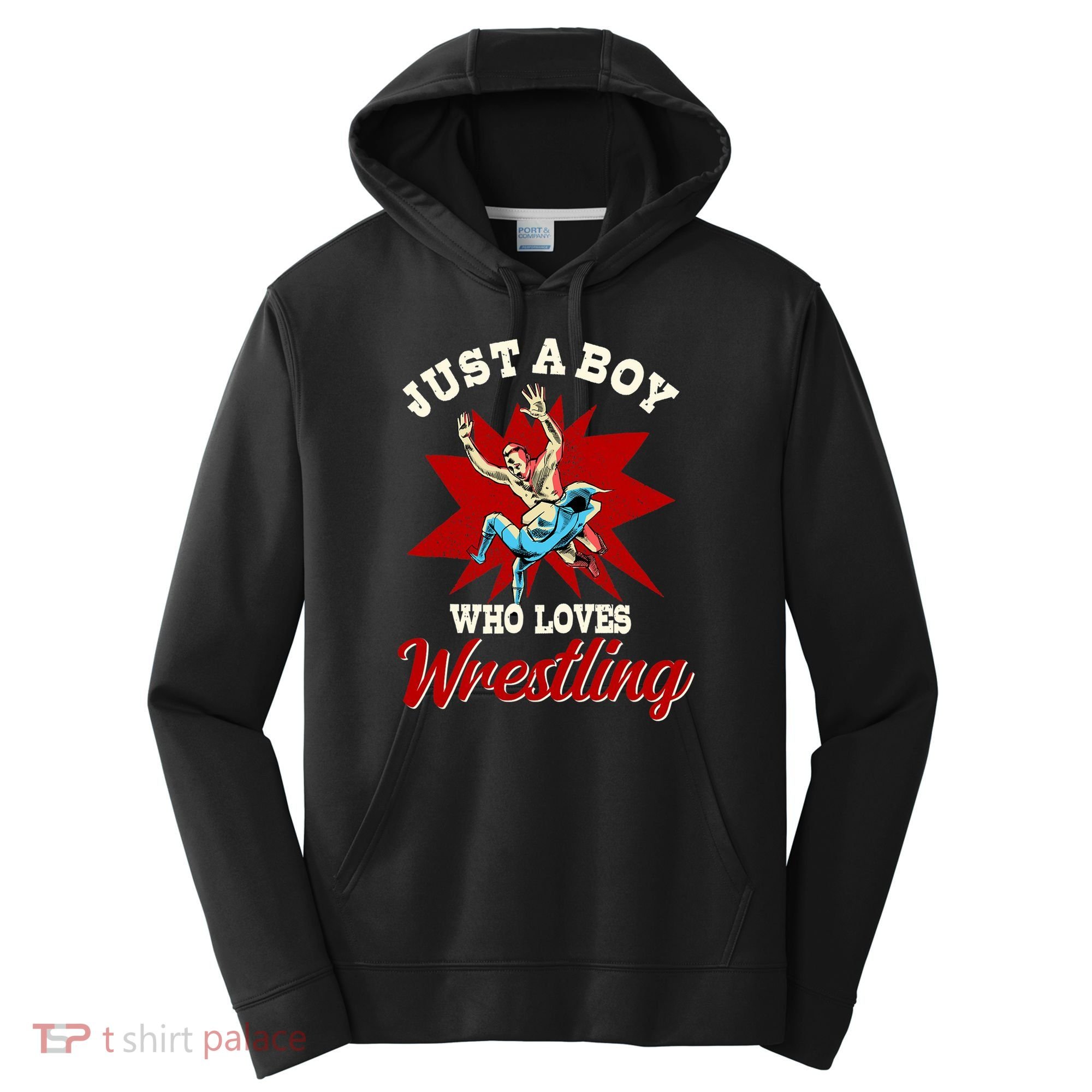 Just A Boy Who Loves Wrestling Wrestle Wrestler Performance Fleece Hoodie