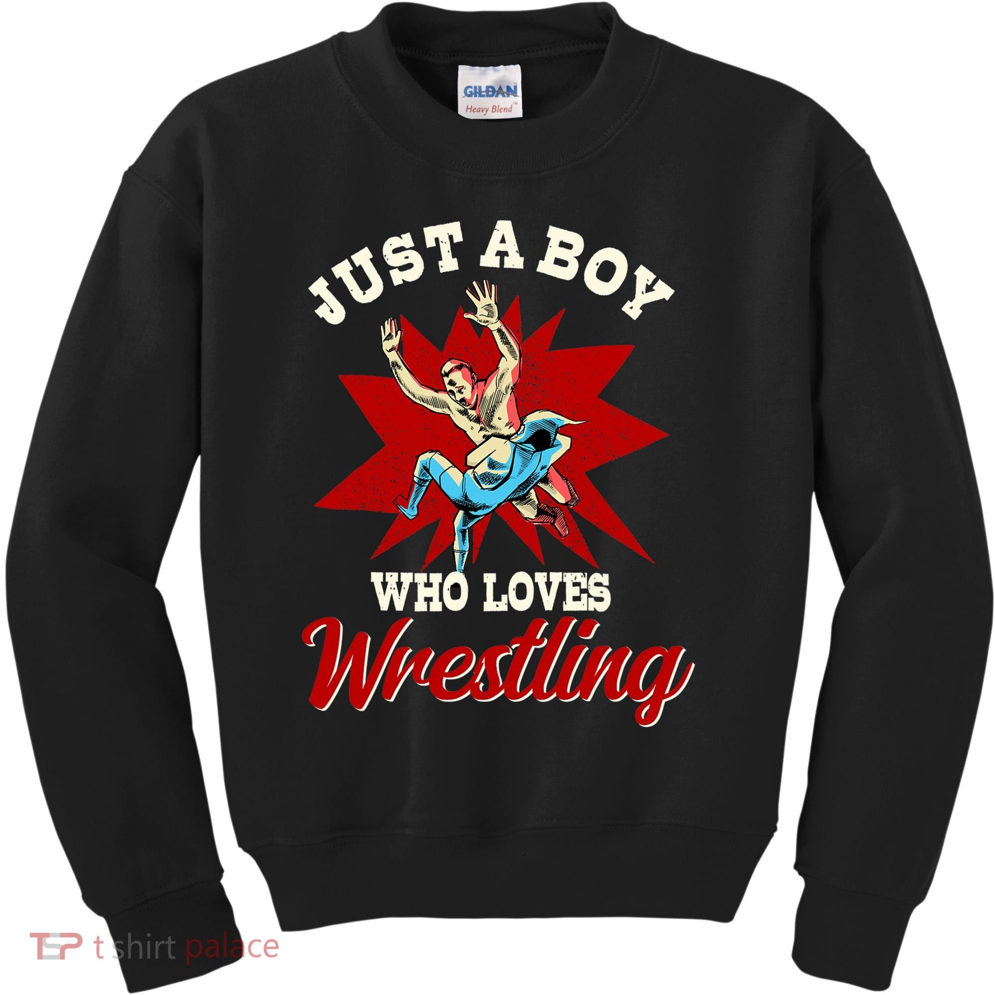 Just A Boy Who Loves Wrestling Wrestle Wrestler Kids Sweatshirt