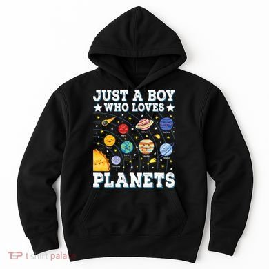 Just A Bo_y Who Loves Planets Solar System Space Science Geek Hoodie