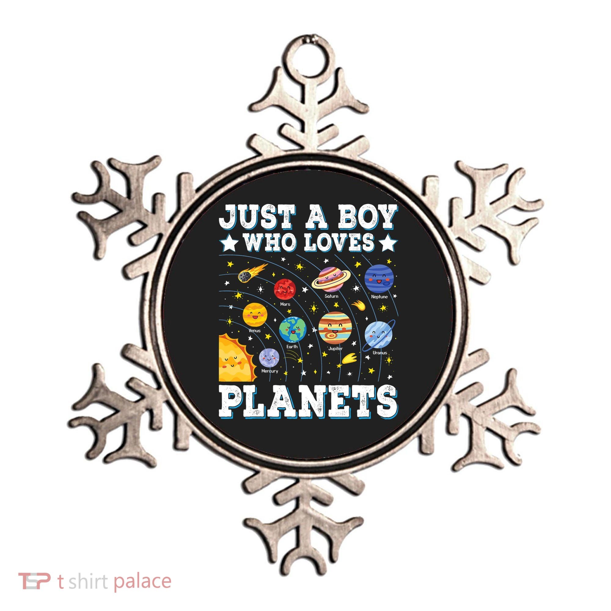 Just A Bo_y Who Loves Planets Solar System Space Science Geek Ornament