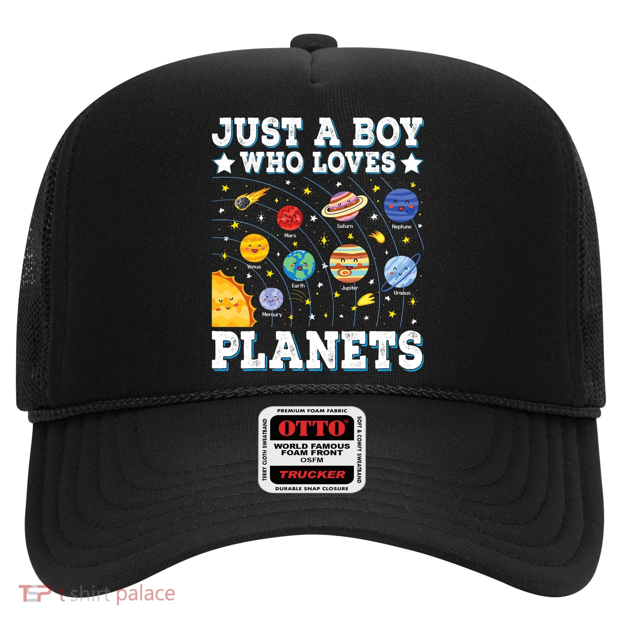 Just A Bo_y Who Loves Planets Solar System Space Science Geek Hat
