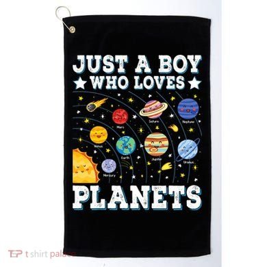 Just A Bo_y Who Loves Planets Solar System Space Science Geek Golf Towel