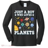 Just A Bo_y Who Loves Planets Solar System Space Science Geek Kids Long Sleeve Shirt thumb 0