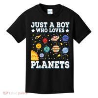 Just A Bo_y Who Loves Planets Solar System Space Science Geek Kids T-Shirt thumb 0