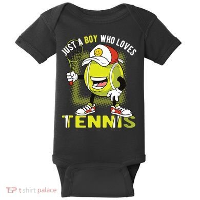 Just A Boy Who Loves Tennis Baby Bodysuit