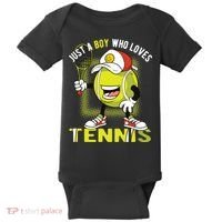 Just A Boy Who Loves Tennis Baby Bodysuit thumb 0