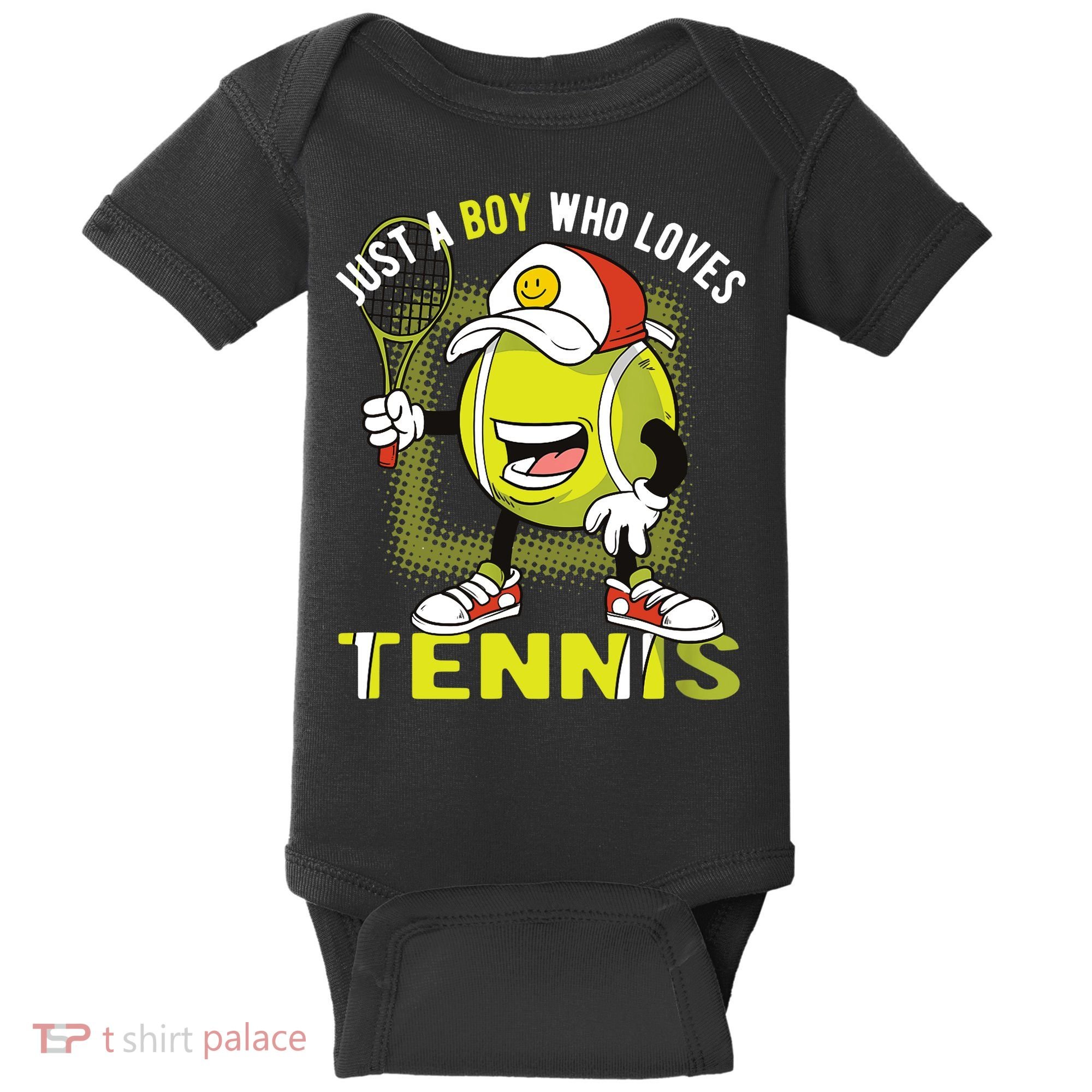 Just A Boy Who Loves Tennis Baby Bodysuit
