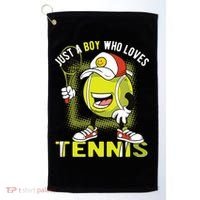 Just A Boy Who Loves Tennis Golf Towel thumb 0
