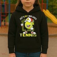 Just A Boy Who Loves Tennis Kids Hoodie thumb 3