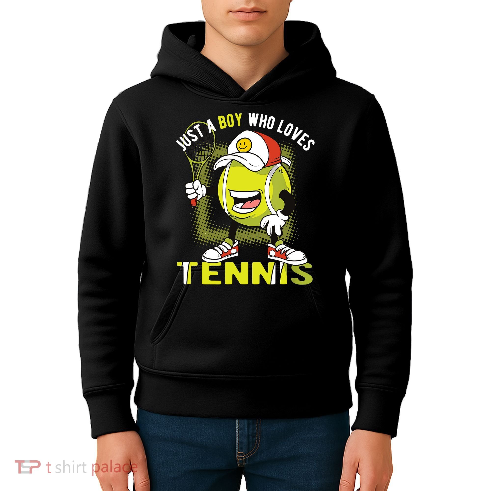 Just A Boy Who Loves Tennis Kids Hoodie