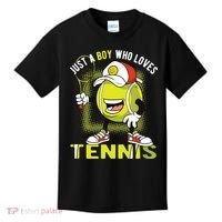 Just A Boy Who Loves Tennis Kids T-Shirt thumb 0