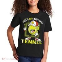 Just A Boy Who Loves Tennis Kids T-Shirt thumb 2