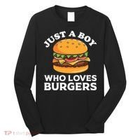 Just A Boy Who Loves Burger Cool Burger Gift Burger Boy Graphic Plus Size Shirt Long Sleeve Shirt thumb 0