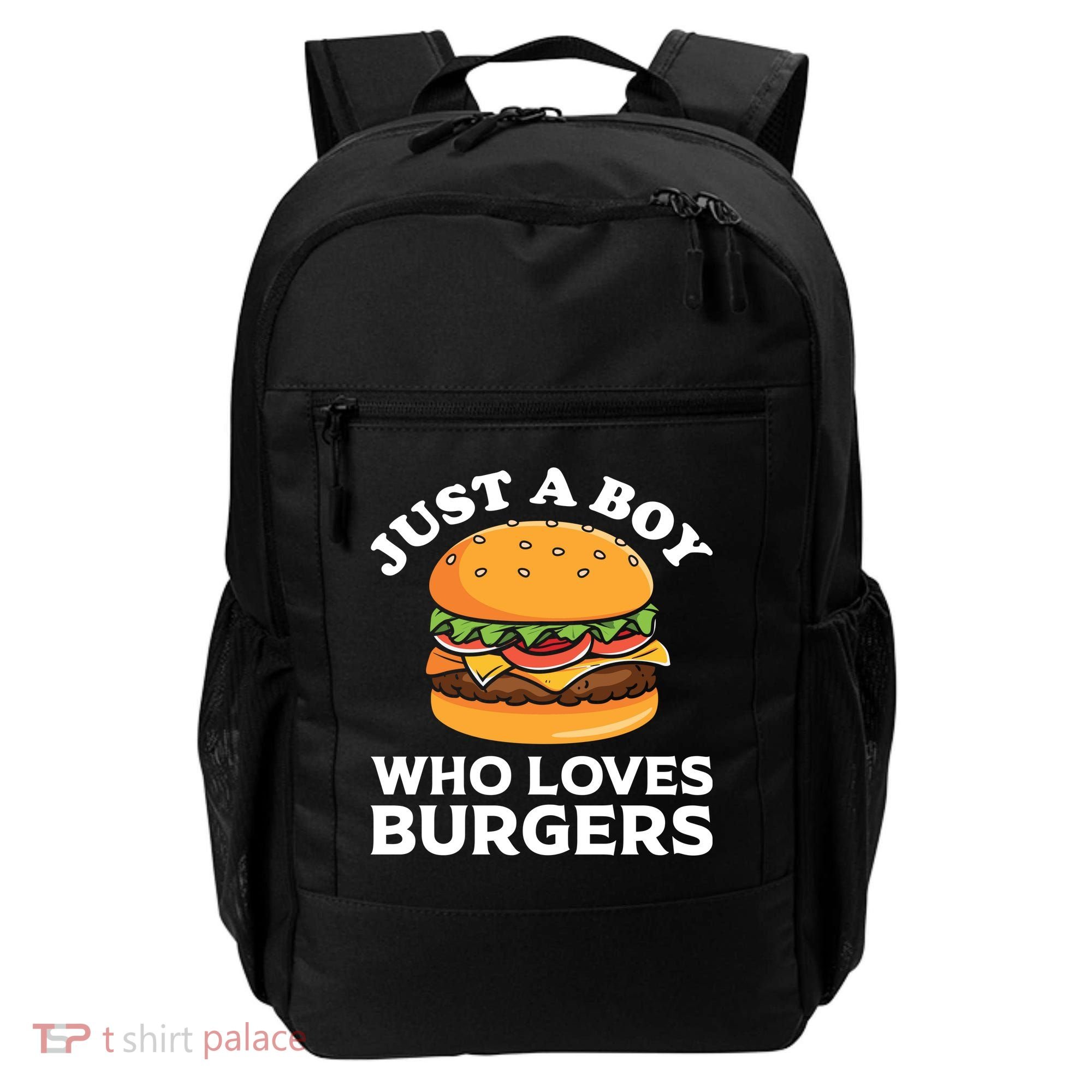 Just A Boy Who Loves Burger Cool Burger Gift Burger Boy Graphic Plus Size Shirt Backpack