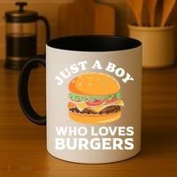 Just A Boy Who Loves Burger Cool Burger Gift Burger Boy Graphic Plus Size Shirt Coffee Mug thumb 4