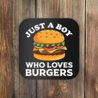 Just A Boy Who Loves Burger Cool Burger Gift Burger Boy Graphic Plus Size Shirt Coaster thumb 0