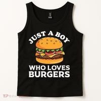 Just A Boy Who Loves Burger Cool Burger Gift Burger Boy Graphic Plus Size Shirt Tank Top thumb 2