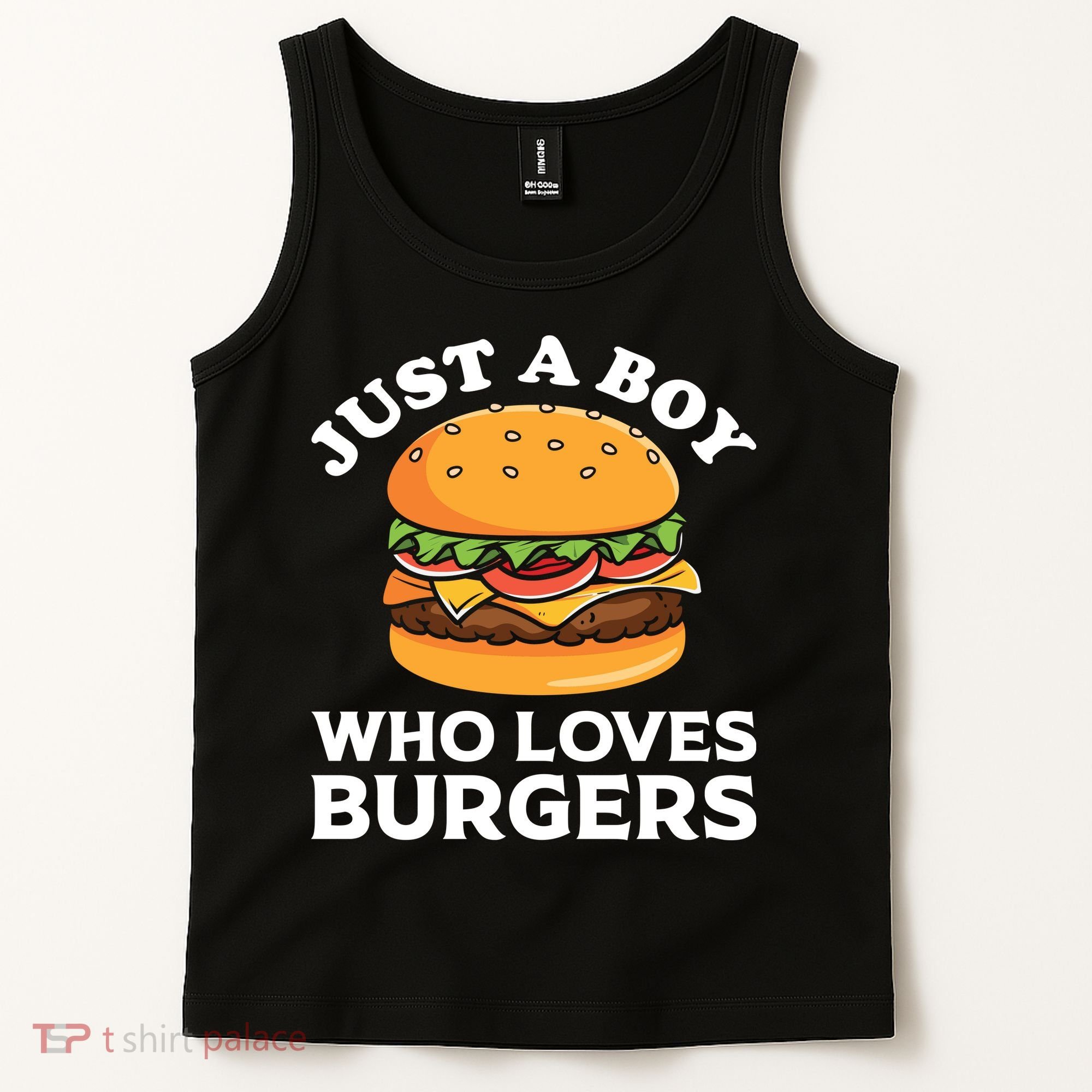 Just A Boy Who Loves Burger Cool Burger Gift Burger Boy Graphic Plus Size Shirt Tank Top