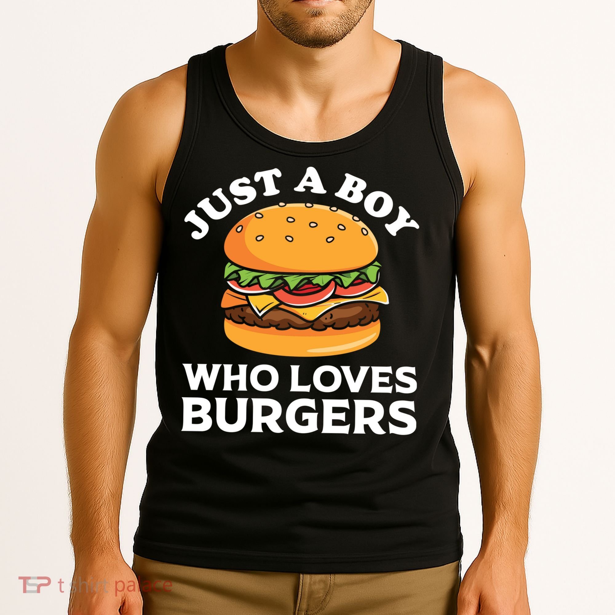 Just A Boy Who Loves Burger Cool Burger Gift Burger Boy Graphic Plus Size Shirt Tank Top