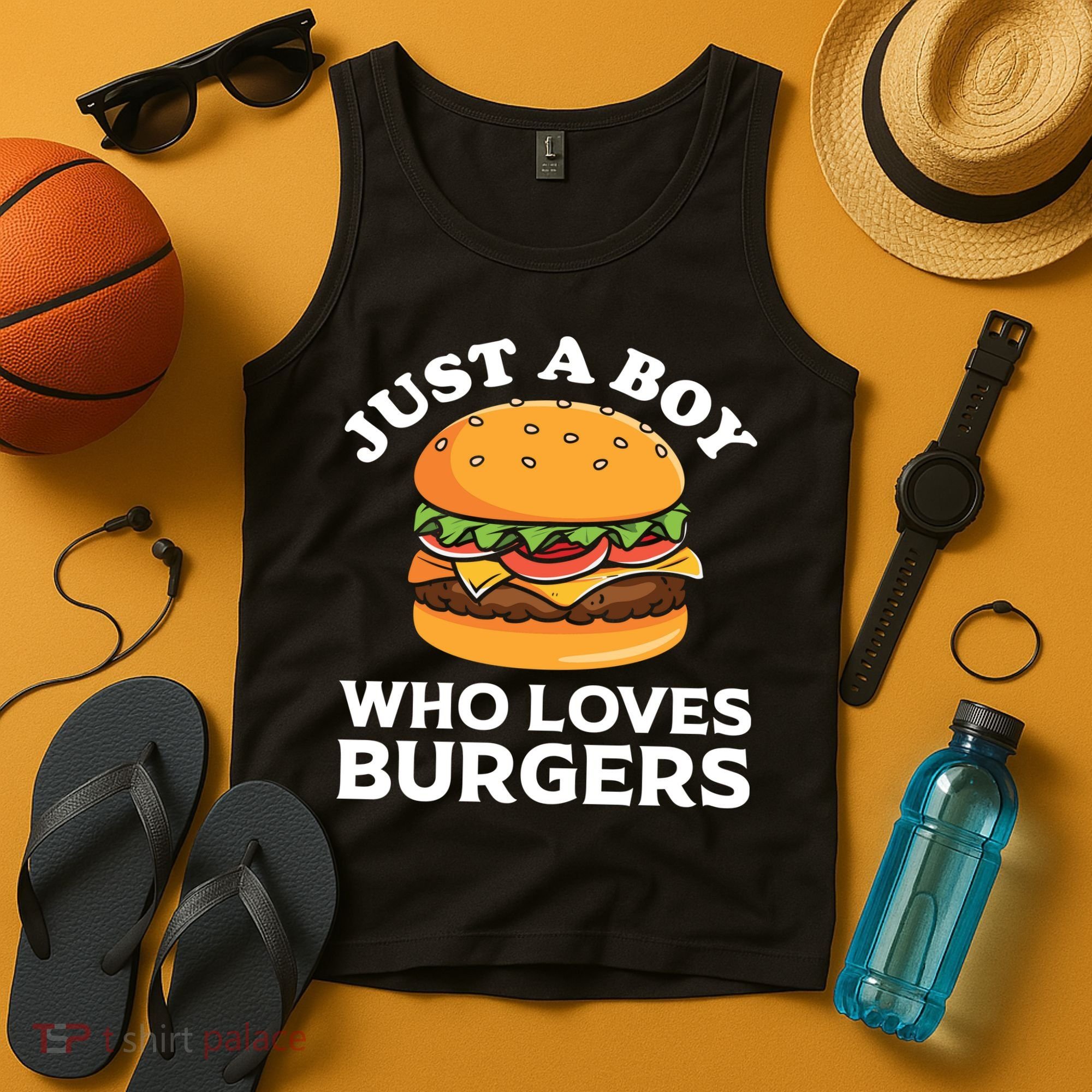 Just A Boy Who Loves Burger Cool Burger Gift Burger Boy Graphic Plus Size Shirt Tank Top