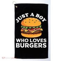 Just A Boy Who Loves Burger Cool Burger Gift Burger Boy Graphic Plus Size Shirt Golf Towel thumb 0
