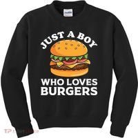 Just A Boy Who Loves Burger Cool Burger Gift Burger Boy Graphic Plus Size Shirt Kids Sweatshirt thumb 0