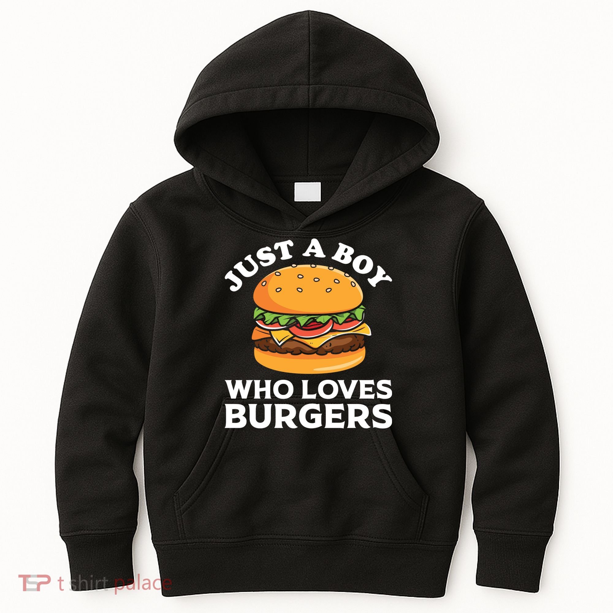 Just A Boy Who Loves Burger Cool Burger Gift Burger Boy Graphic Plus Size Shirt Kids Hoodie