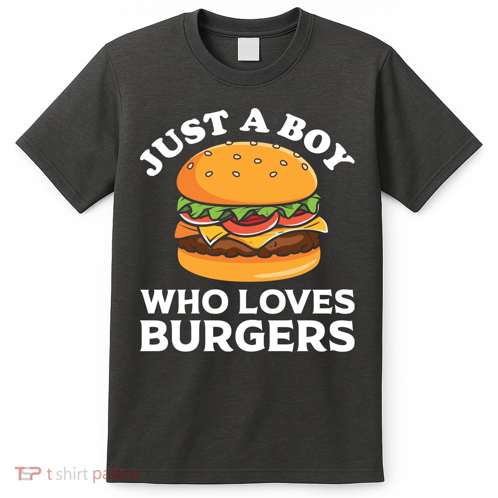 Just A Boy Who Loves Burger Cool Burger Gift Burger Boy Graphic Plus Size Shirt T-Shirt