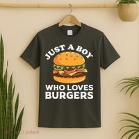 Just A Boy Who Loves Burger Cool Burger Gift Burger Boy Graphic Plus Size Shirt T-Shirt thumb 2