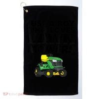 Just A Boy Who Loves Lawn Mowers Golf Towel thumb 0