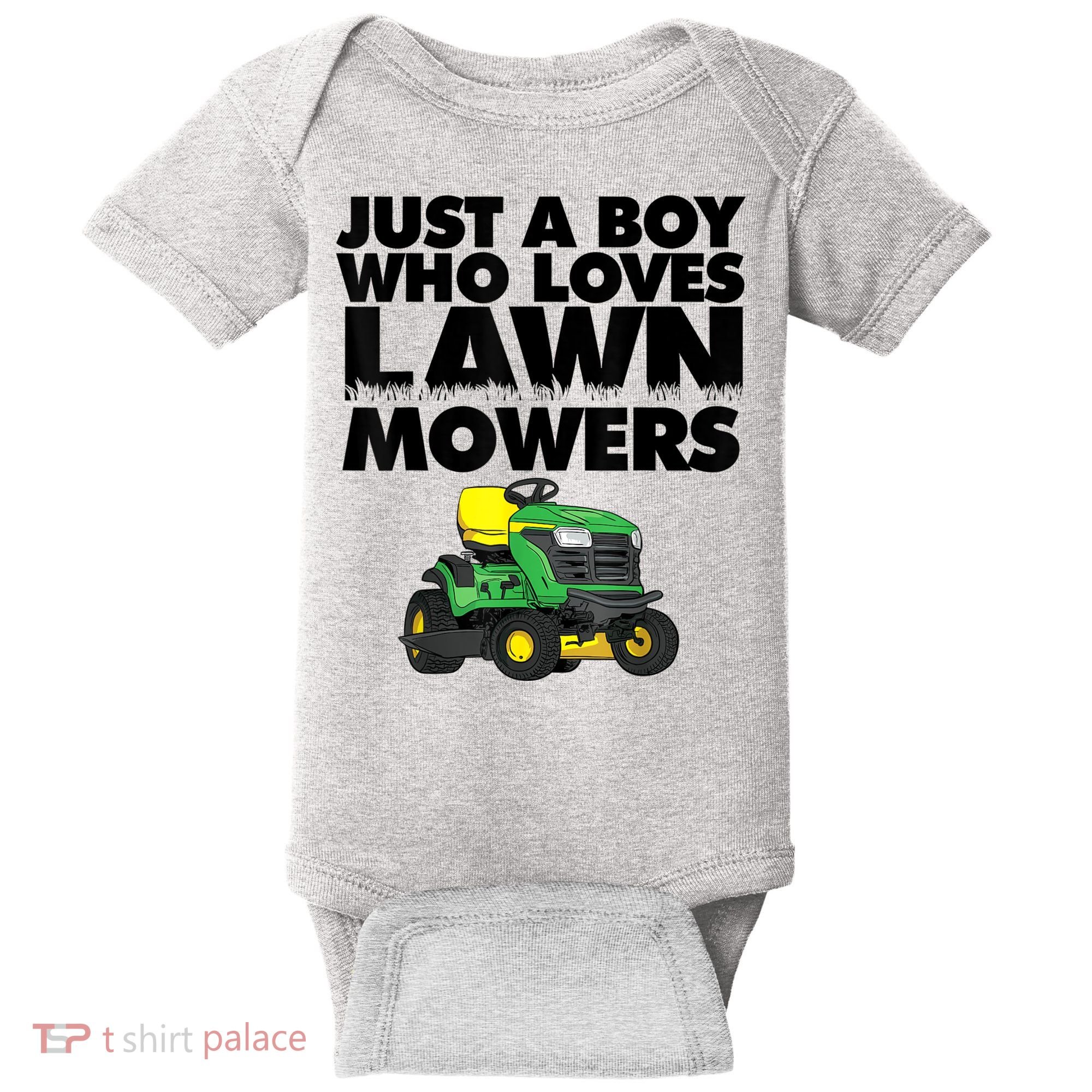 Just A Boy Who Loves Lawn Mowers Baby Bodysuit
