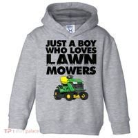 Just A Boy Who Loves Lawn Mowers Toddler Hoodie thumb 0