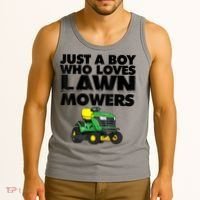 Just A Boy Who Loves Lawn Mowers Tank Top thumb 3
