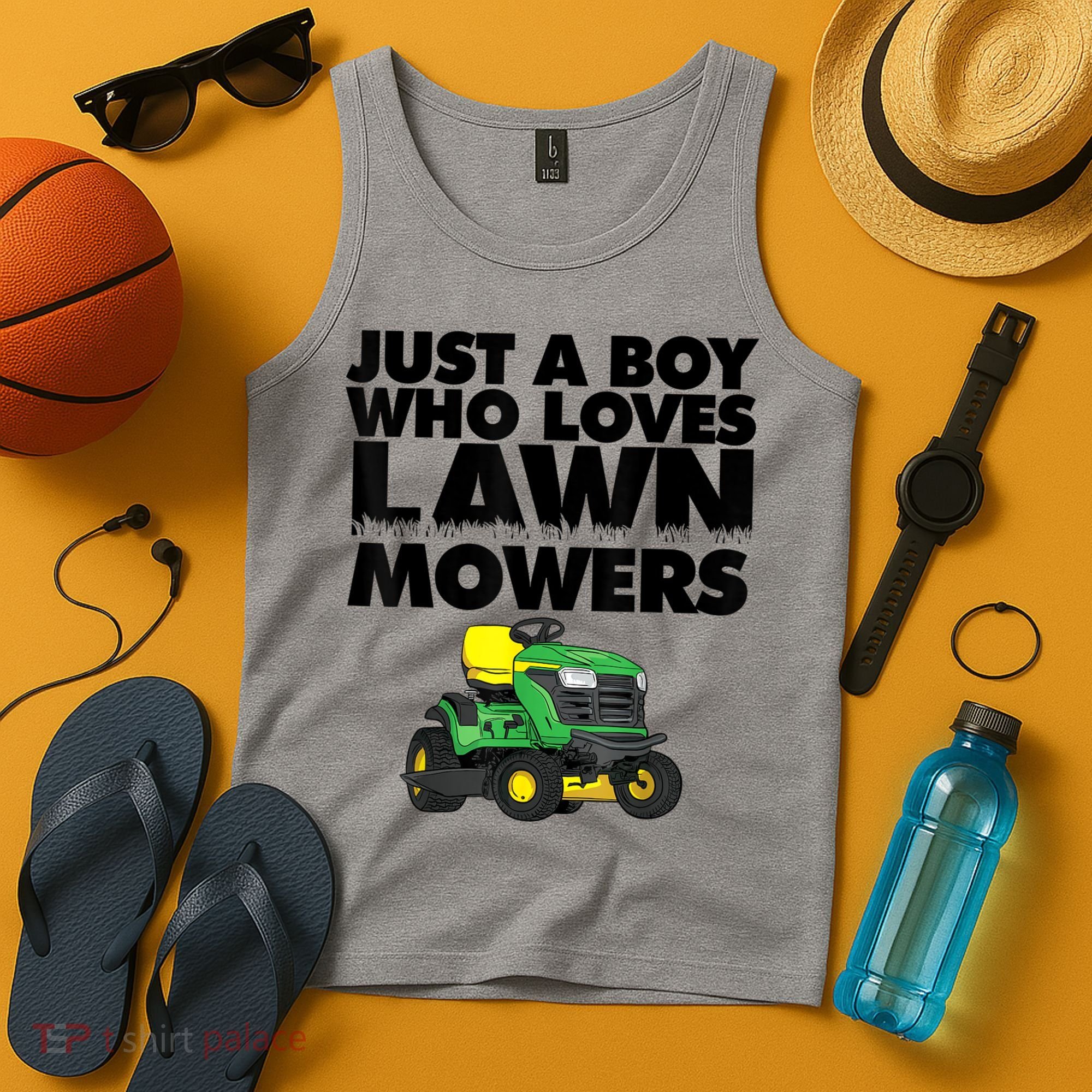 Just A Boy Who Loves Lawn Mowers Tank Top