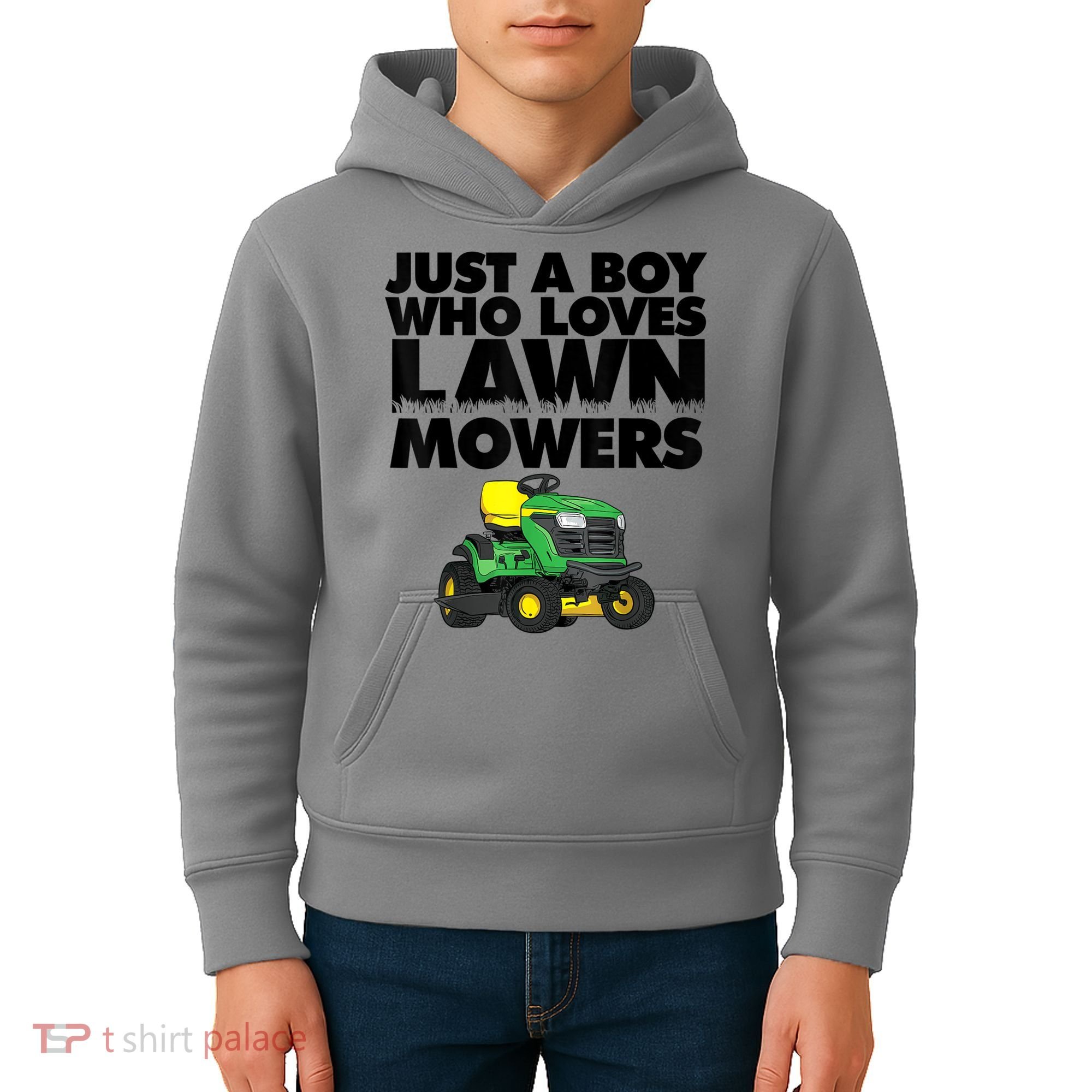 Just A Boy Who Loves Lawn Mowers Kids Hoodie