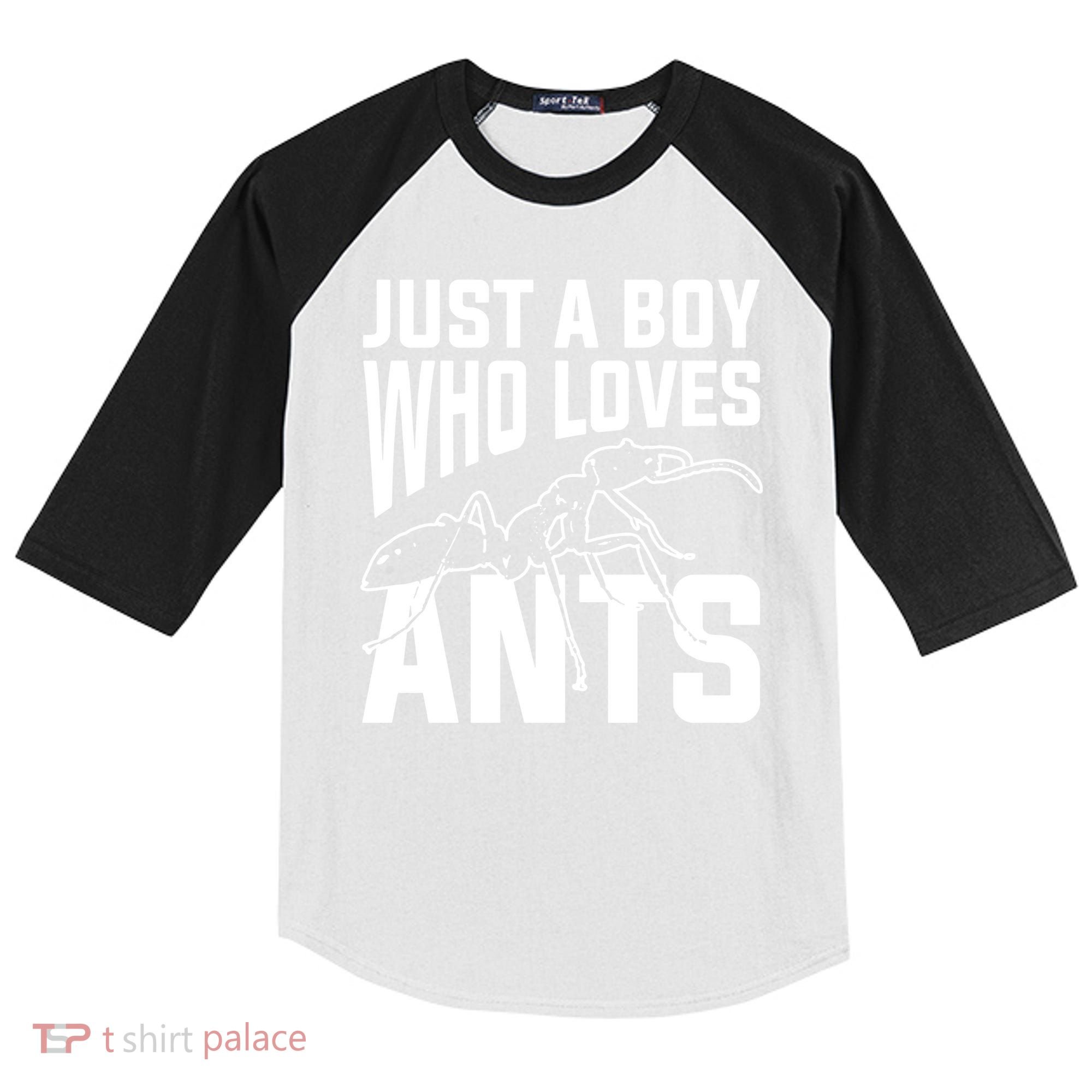 Just A Boy Who Loves Ants Kids Colorblock Raglan Jersey