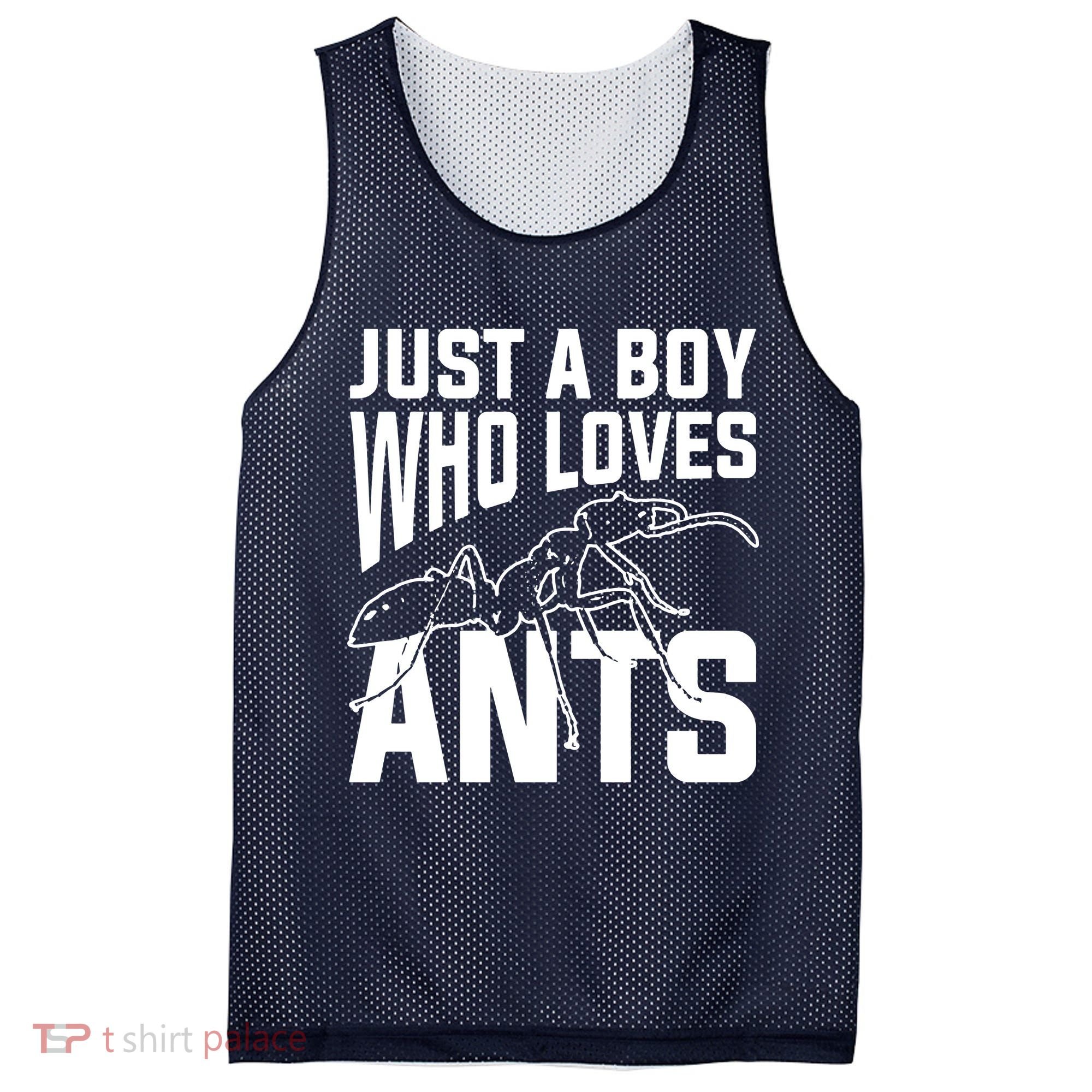 Just A Boy Who Loves Ants Mesh Reversible Basketball Jersey Tank