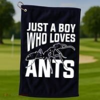 Just A Boy Who Loves Ants Golf Towel thumb 1