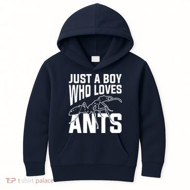 Just A Boy Who Loves Ants Kids Hoodie
