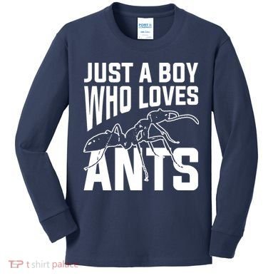 Just A Boy Who Loves Ants Kids Long Sleeve Shirt
