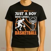 Just A Boy Who Loves Basketball For Boys T-Shirt thumb 3