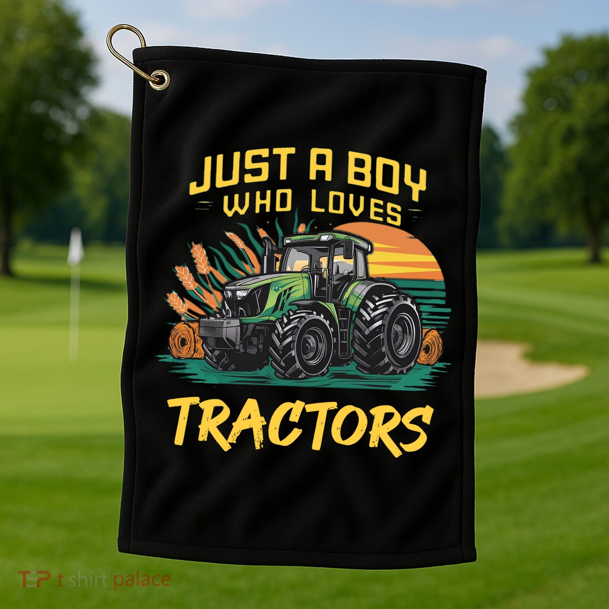 Just A Boy Who Loves Tractors Golf Towel