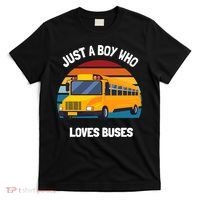 Just A Boy Who Loves Buses School Bus Kids 5T 4T 3T T-Shirt thumb 0